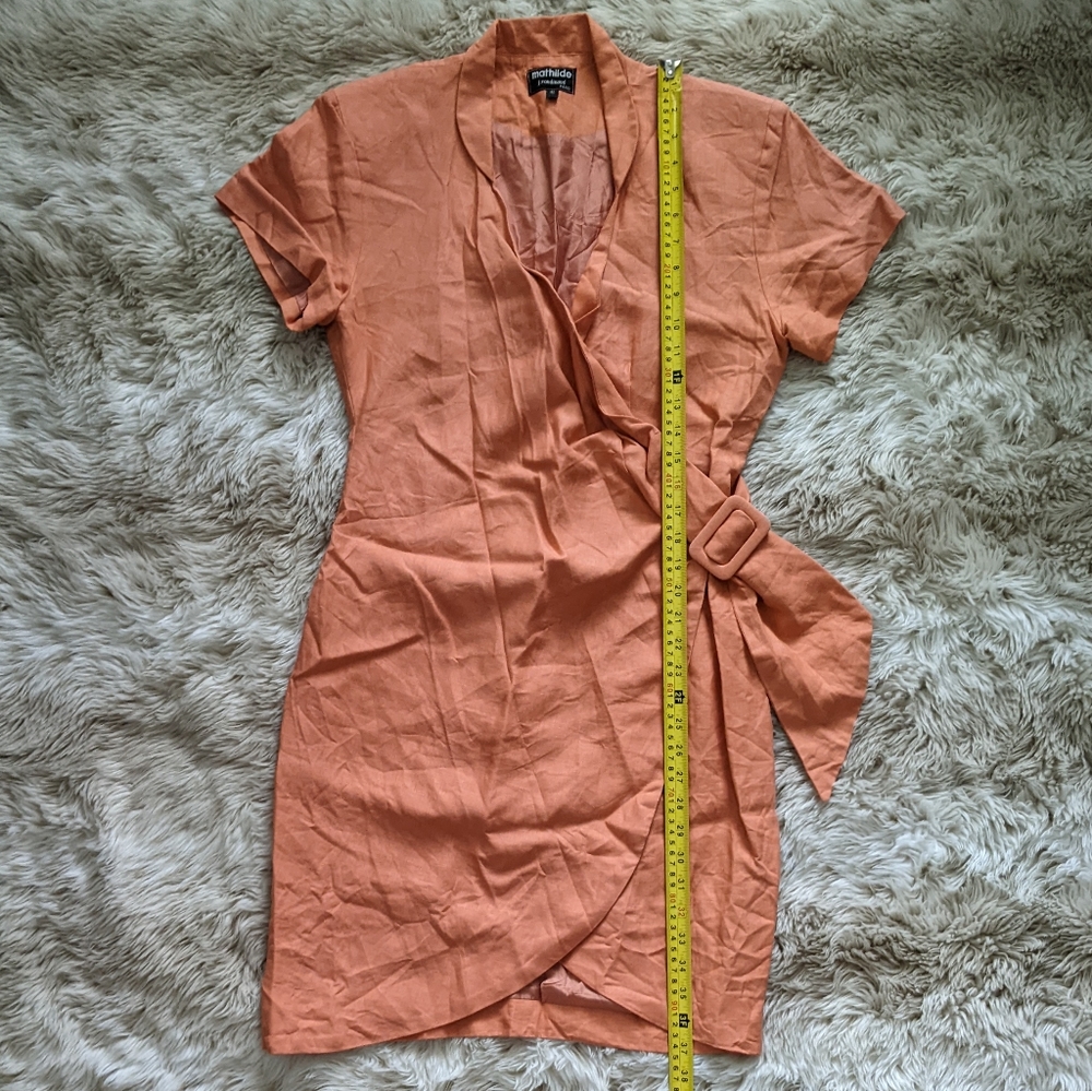 Vintage orange wrap dress - Picture 5 of 7